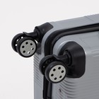 Чемодан малый 36 л (S), отдел на молнии, кодовый замок, цвет серебряный - фото 24608322