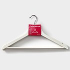 Плечики - вешалки для одежды Доляна, 44.5×23 см, 3 шт., с перекладиной, сорт B, дерево клён, белые - Фото 6