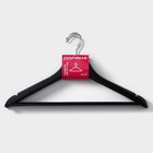 Плечики - вешалки для одежды Доляна, 44.5×23 см, 3 шт., с перекладиной, сорт B, дерево клён, чёрные - Фото 6