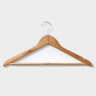 Плечики - вешалки для одежды Доляна, 44,5×23 см, 3 шт, с перекладиной, дерево клён, сорт B, бежевые - Фото 3