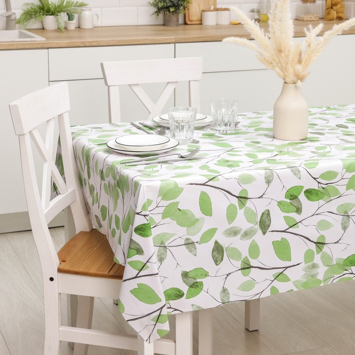 Клеёнка на стол на нетканой основе Доляна «Листья», рулон 20 метров, ширина 137 см, общая толщина 0,3 мм - Фото 1