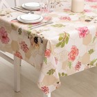 Клеёнка на стол на нетканой основе Доляна «Цветы», рулон 20 метров, ширина 137 см, общая толщина 0,3 мм - фото 24596518