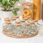 Набор стеклянных баночек для сыпучих продуктов с пробковой крышкой Доляна «Парфе. Звезда», 350 мл, 11×6×11,5 см, 12 шт - фото 9707516