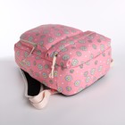 Рюкзак школьный на молнии, сумка, косметичка, цвет розовый - фото 11947183