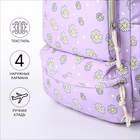 Набор: рюкзак школьный на молнии, сумка, косметичка, цвет сиреневый - Фото 3