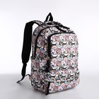Рюкзак школьный на молнии, сумка, косметичка, цвет серый - фото 11947254