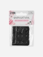 Застёжка-удлинитель для бюстгальтера, 3 ряда 3 крючка, 5×5.5 см, чёрная 7598566