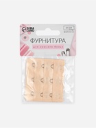 Застёжка для бюстгальтера, удлинитель, 3 ряда 3 крючка, 5×5.5 см, бежевая 7598567 - фото 14573161