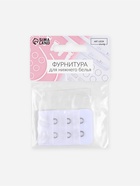 Застёжка для бюстгальтера, удлинитель, 3 ряда 2 крючка, 3.2×5 см, белая - Фото 6
