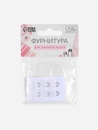 Застёжка для бюстгальтера, удлинитель, 3 ряда 2 крючка, 3.2×5 см, белая - Фото 7