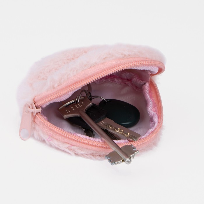 Кошелёк-ключница на молнии, цвет розовый - фото 1905987390