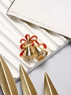 Брошь «Колокольчик с лентой», красная в золоте - Фото 3