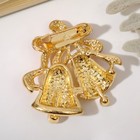 Брошь «Колокольчик с лентой», красная в золоте - Фото 3