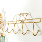 Настенные крючки декоративные «Котик», металл под золото, 15×39 см - Фото 4