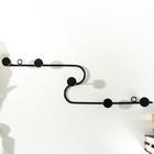 Крючки декоративные металл "Плавная линия с точками" чёрный 11,5х40 см - фото 6593686