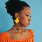 Серьги металл «Яркость» ромб, цвет жёлтый - Фото 4