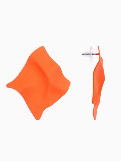 Серьги металл «Яркость» ромб, цвет оранжевый