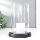 Подсвечник дерево, стекло на 1 свечу "Эстет" 14х12,5х12,5 см 7602026