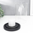 Подсвечник дерево, стекло на 1 свечу "Эстет" 14х12,5х12,5 см 7602026