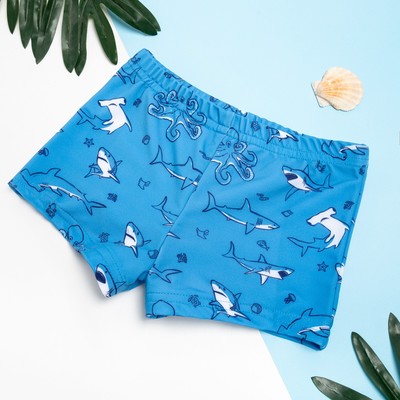 Плавки купальные для мальчика KAFTAN «Подводный мир» рост 122-128 (34), голубые