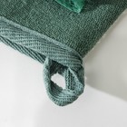 Мочалка - варежка для тела массажная со скрабером Доляна «Афродита», 19×21 см, цвет зелёный - Фото 2
