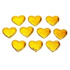 Сердечки декоративные, набор 10 шт., размер 1 шт: 4,5 × 3,1 см, цвет золотой переливающийся - фото 45436308
