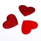 Сердечки декоративные, набор 5 шт., размер 1 шт: 5,3 × 5 см, цвет красный - фото 318863782