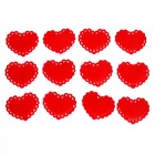 Сердечки декоративные, на клеевой основе, набор 10 шт., размер 1 шт: 5 × 4 см, цвет красный - фото 9923816