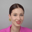 Серьги со стразами «Солнце», в очках, чёрно-жёлтые в золоте - Фото 2