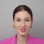 Серьги со стразами «Солнце», в очках, чёрно-жёлтые в золоте - Фото 4