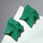 Серьги металл «Яркость» ромб, цвет тёмно-зелёный - Фото 1