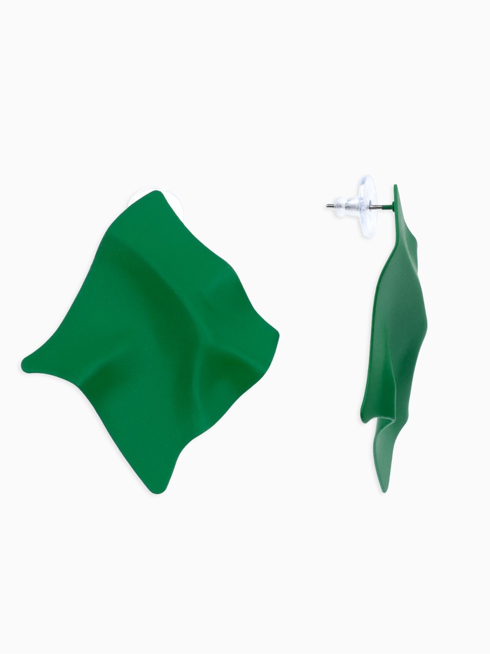 Серьги металл «Яркость» ромб, цвет тёмно-зелёный - Фото 1
