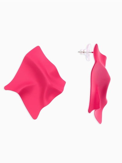 Серьги металл «Яркость» ромб, цвет малиновый