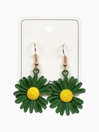 Серьги металл «Яркость» ромашки, цвет жёлто-зелёный - Фото 4