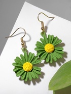 Серьги металл «Яркость» ромашки, цвет жёлто-зелёный - Фото 5
