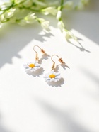 Серьги металл «Ромашки», жёлто-белые - Фото 6