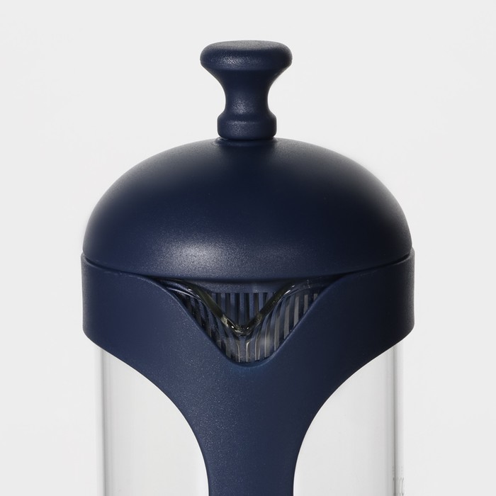 Чайник заварочный френч - пресс Magistro «Хельсинки», 350 мл, стекло, цвет тёмно-синий - фото 1882407268