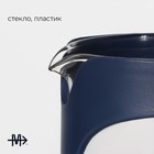 Чайник заварочный френч - пресс Magistro «Хельсинки», 350 мл, стекло, цвет тёмно-синий - фото 4351305