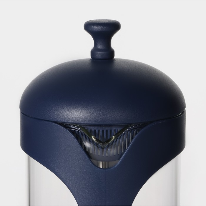 Чайник заварочный френч - пресс Magistro «Хельсинки», 600 мл, стекло, цвет тёмно-синий - фото 1905987559