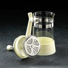 Чайник заварочный френч - пресс Magistro «Бостон», 600 мл, стекло, цвет молочный - Фото 2