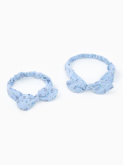 Повязки на голову для мамы и дочки «Крошка Я» Love you, 2 шт., голубые
