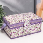 Шкатулка для рукоделия и шитья «Сиреневые незабудки», хранение ниток, иголок, мелочи, 10×13×19.5 см - Фото 1