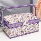 Шкатулка для рукоделия и шитья «Сиреневые незабудки», хранение ниток, иголок, мелочи, 10×13×19.5 см - Фото 2