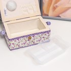 Шкатулка для рукоделия и шитья «Сиреневые незабудки», хранение ниток, иголок, мелочи, 10×13×19.5 см - Фото 5