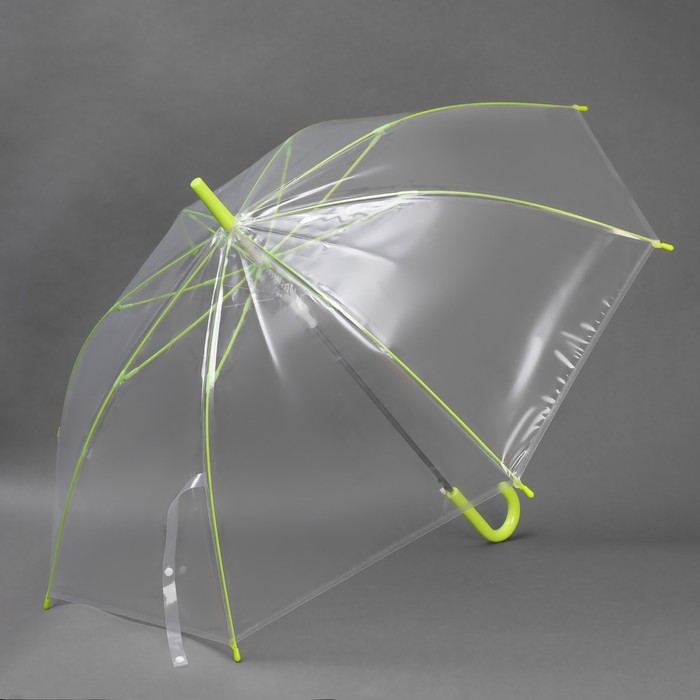 Зонт - трость полуавтоматический «Неон», 8 спиц, R = 47 см, цвет МИКС/прозрачный - Фото 1