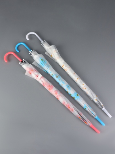 Зонт - трость детский «Цветы», полуавтоматический, 8 спиц, R=45/55 см, D=90 см, МИКС