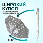 Зонт - трость полуавтоматический «Ромашка», 8 спиц, R = 45 см, цвет прозрачный/белый - Фото 3