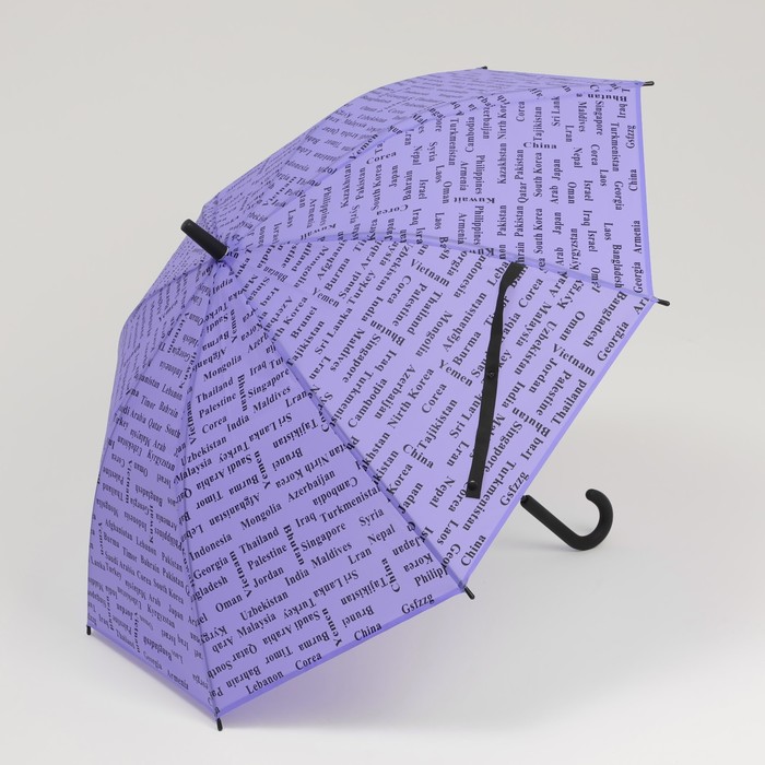 Зонт - трость полуавтоматический «Страны», 8 спиц, R = 46 см, цвет МИКС - фото 1882407396