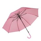 Зонт - трость полуавтоматический «Однотонный», 8 спиц, R = 47 см, цвет розовый - Фото 4