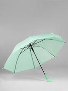 Зонт - трость полуавтоматический «Однотонный», 8 спиц, R=46/55 см, d=92 см, зелёный - Фото 3